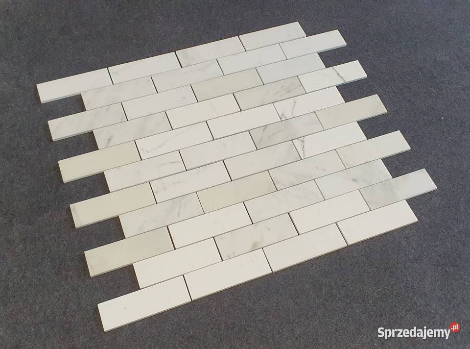 Mozaika Bianco Calacatta Gold Bricks Cegiełka