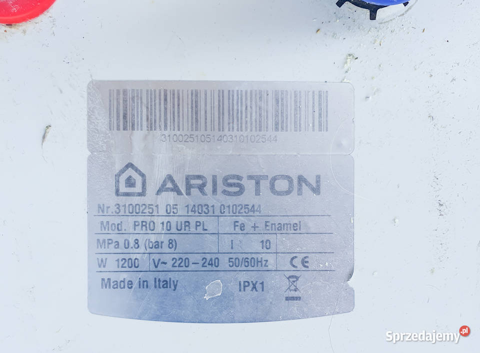 Pojemnościowy ogrzewacz wody 12kW Ariston PRO 10 Pozostałe sprzedam