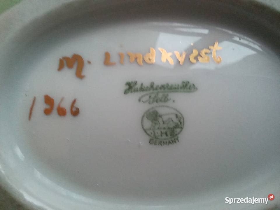 porcelana stara ręcznie malowana patera Porcelana i szkło Piastów