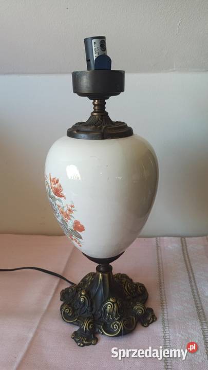 Lampa elektryczna porcelana i mosiądz Bez Gdańsk