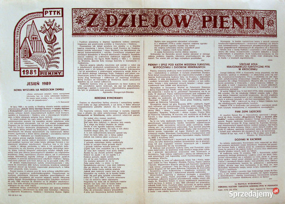 Z dziejów Pienin Informator KTG PTTK Kultura i Rozrywka Limanowa sprzedam