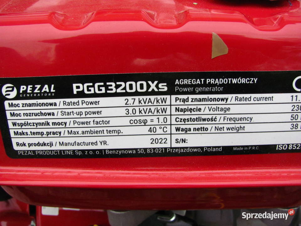 Agregat prądotwórczy Pezal 230V 3KW stabilizacja Łódź