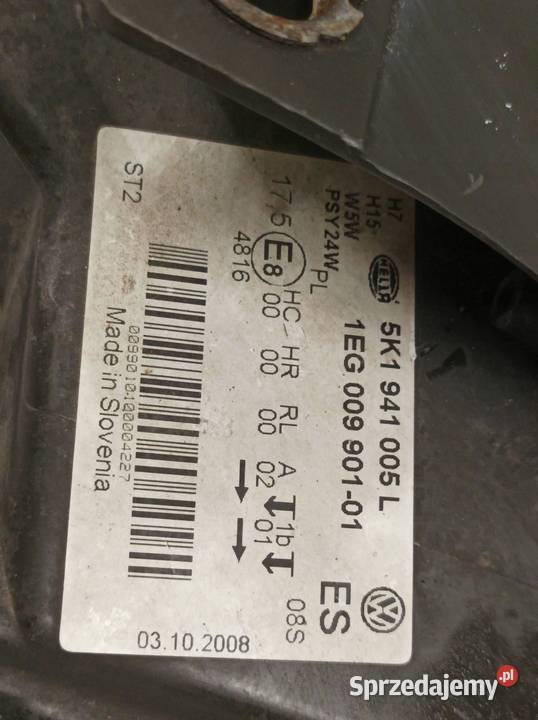 LAMPA PRZÓD LEWA EUROPA 5K1941005L VW Volkswagen świętokrzyskie