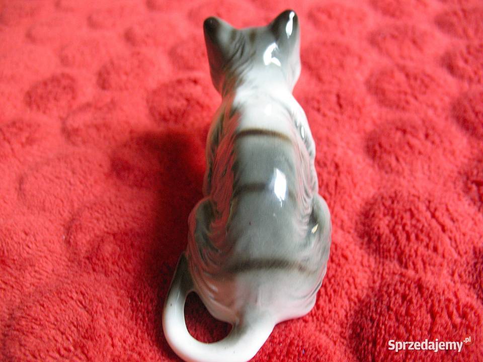 KOT pręgowany 45 x 10 x 4 Figurka z porcelany Siedlce