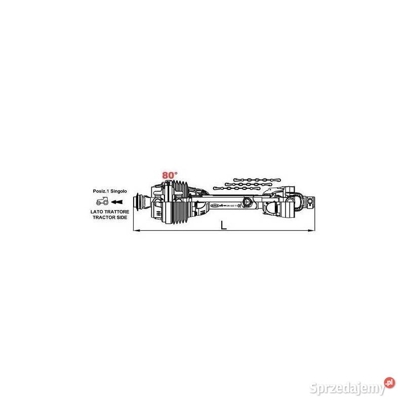 Wał szerokokątny pojedynczy L1200mm 460Nm 59906 Sieradz sprzedam