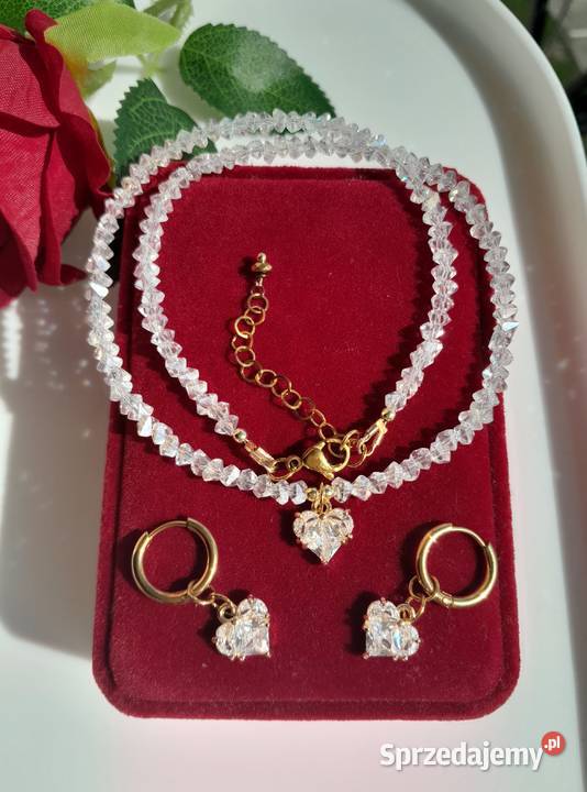 Naszyjnik komplet z austriackim kryształem Kozienice