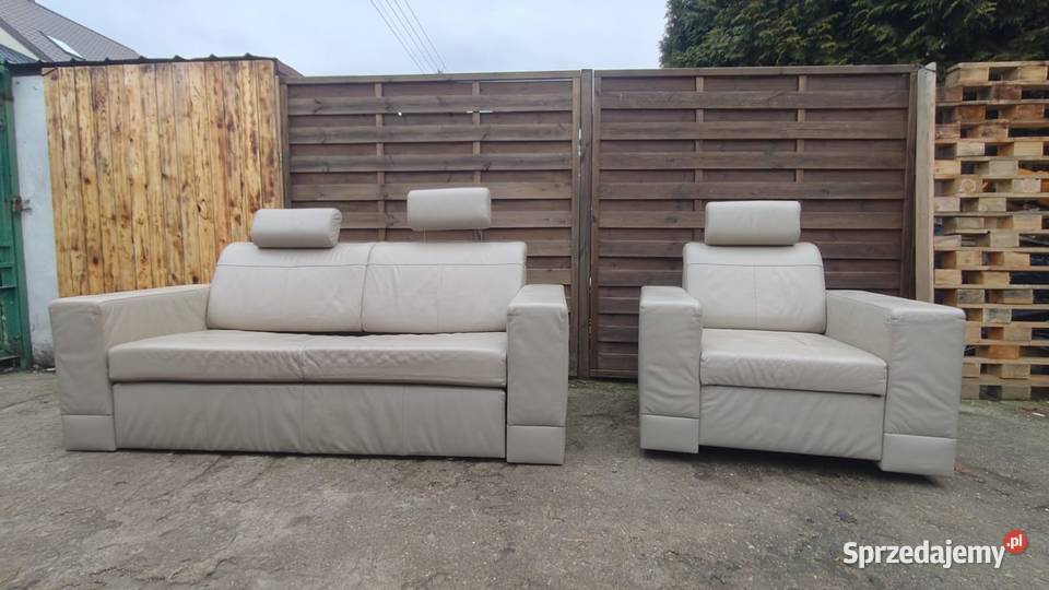 Komplet skórzany Meblomak kanapa z funkcją Meble Warszawa