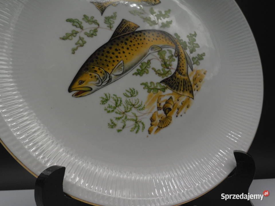 Talerz Rybny WUNSIEDEL BAVARIA Pstrągi Porcelana i szkło Porcelana i szkło Raszków