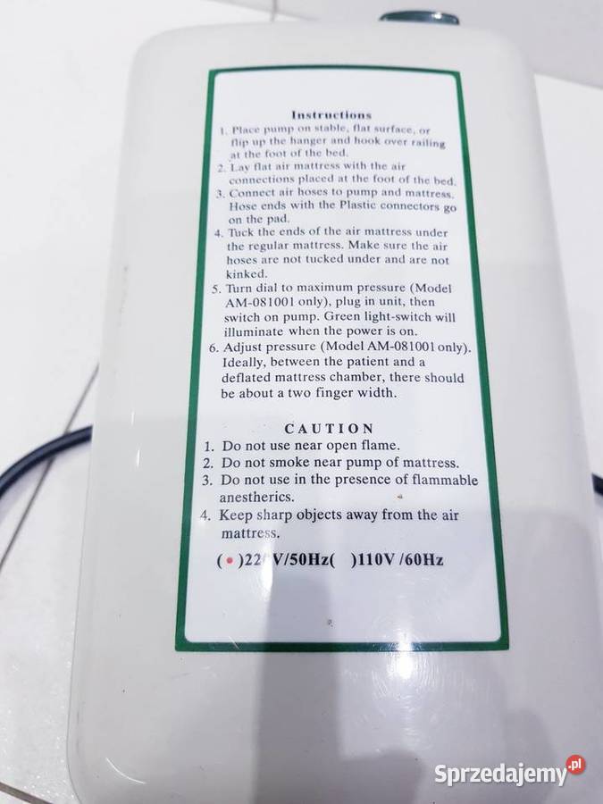 Pneumatyczna pompka do materaca śląskie