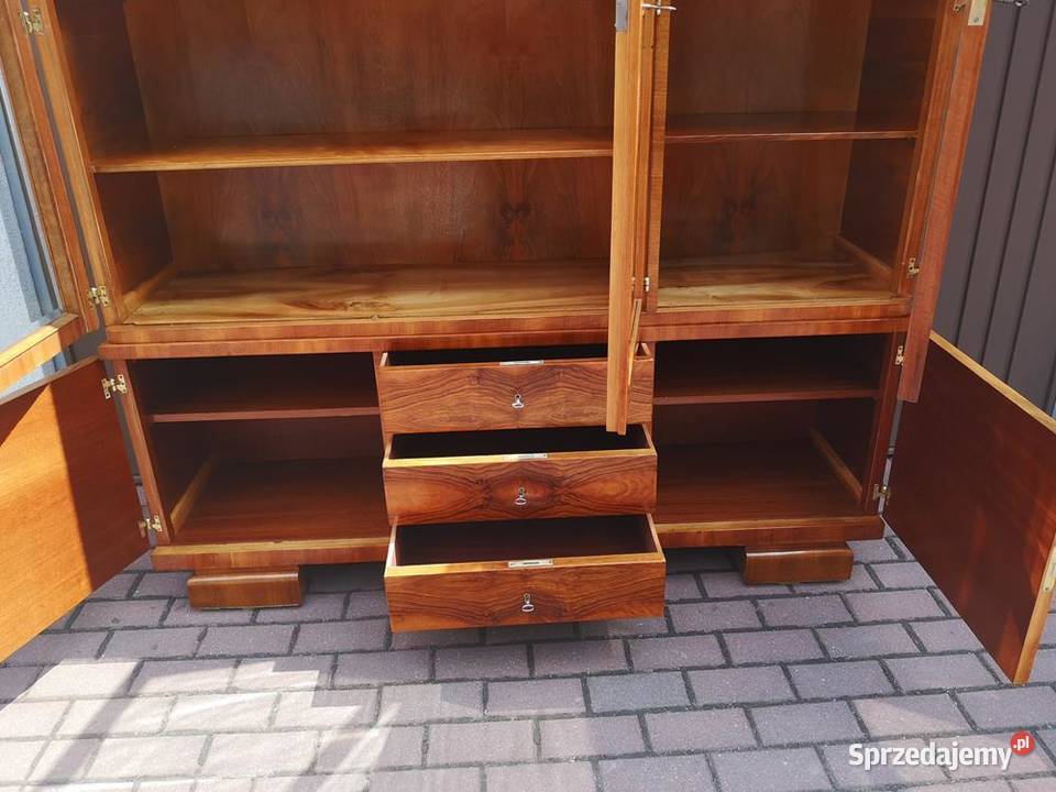 Biblioteka ARTDECO Orzech Politura Stara Antyk wielkopolskie Swarzędz