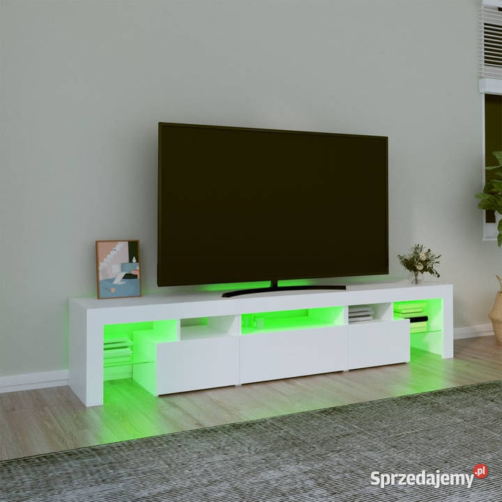 Szafka pod TV z oświetleniem LED biała Warszawa