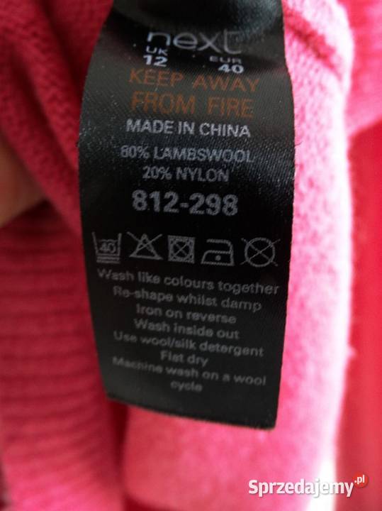 Sweter Wełniany Wełna Jagnięca Malinowy Kolor podlaskie Łomża sprzedam