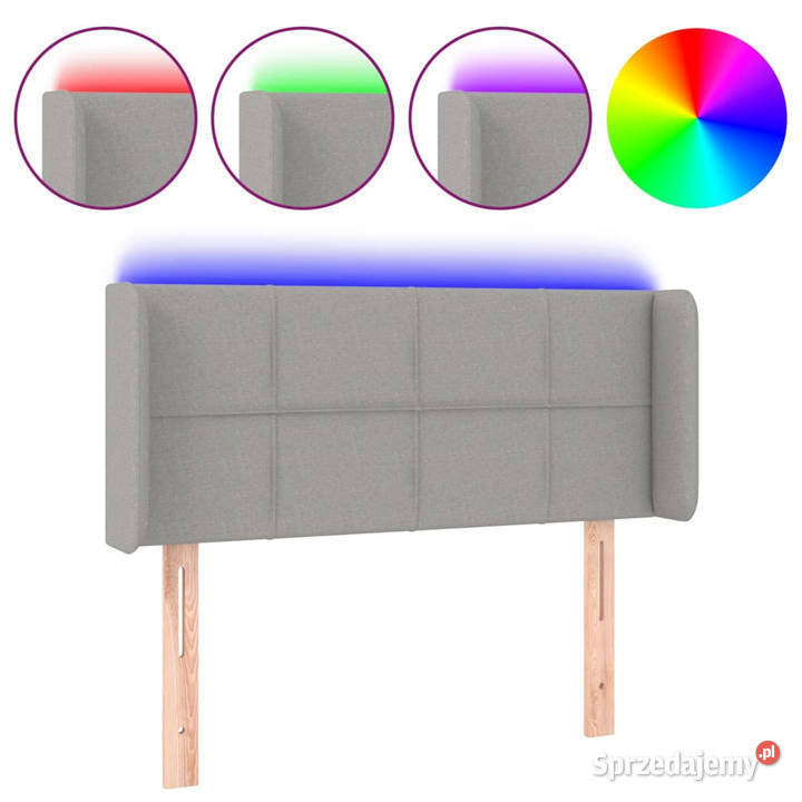 Zagłówek do łóżka z LED jasnoszary 83x16x7888 Warszawa sprzedam