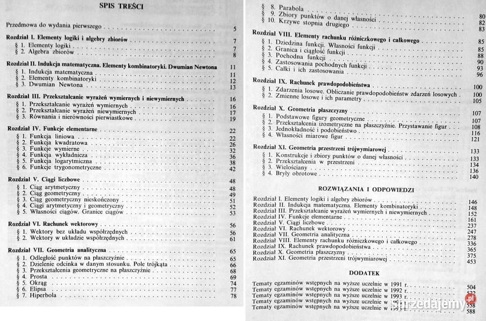 Zbiór zadań z matematyki kandydatów na wyższe Rok wydania 1996 lubelskie Chełm