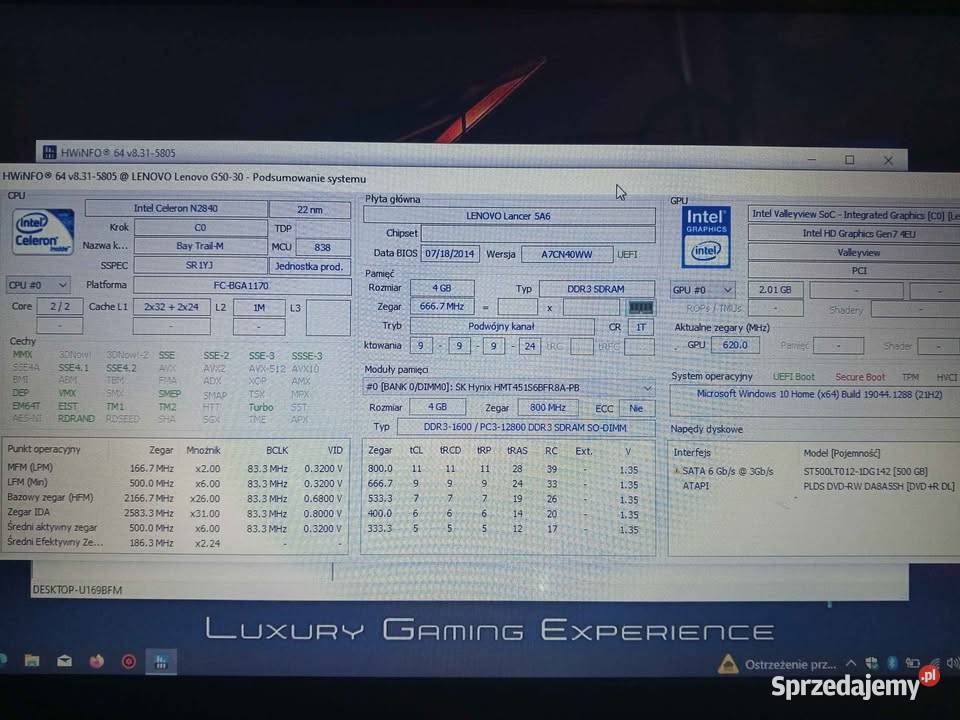 Laptop Lenovo 156 Bateria OK Inowrocław