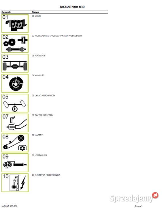 CLAAS JAGUAR 830900 katalog części POLSKU Gdańsk