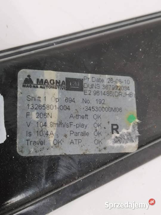 MECHANIZM SZYBY PRAWY PRZÓD 13265801 Opel Meriva