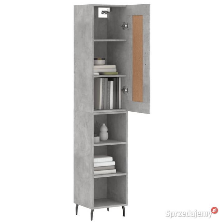 Wysoka szafka szarość betonu 345x34x180 mazowieckie Warszawa