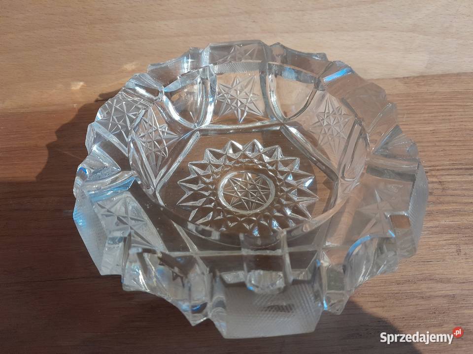 Stara kryształowa popielnica zabytek PRL retro Dąbrowa Górnicza