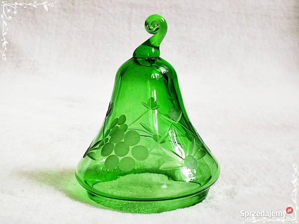 Zielone szkło Pokrywka dzbanka Wysoka Huta Szkła Porcelana i szkło lubuskie sprzedam