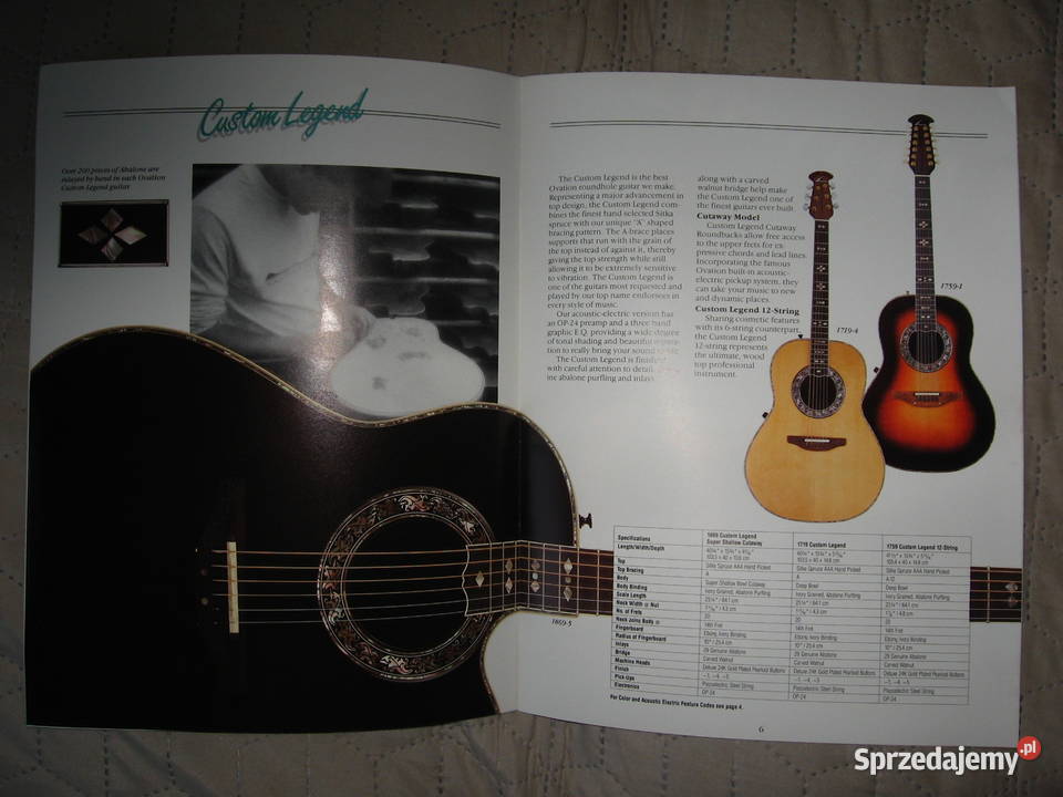 Ovation 1987 katalog gitar Kępice sprzedam