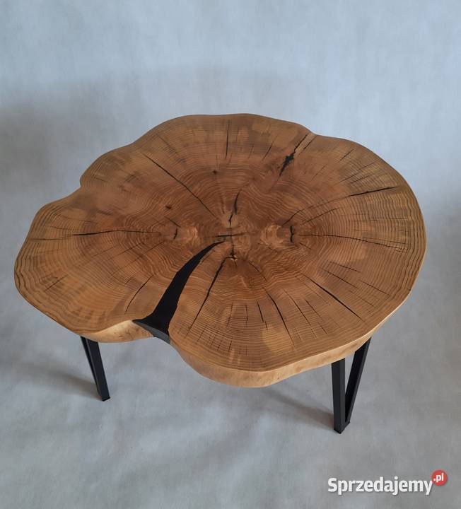 Stolik kawowy plaster drewna jesion loft Długołęka