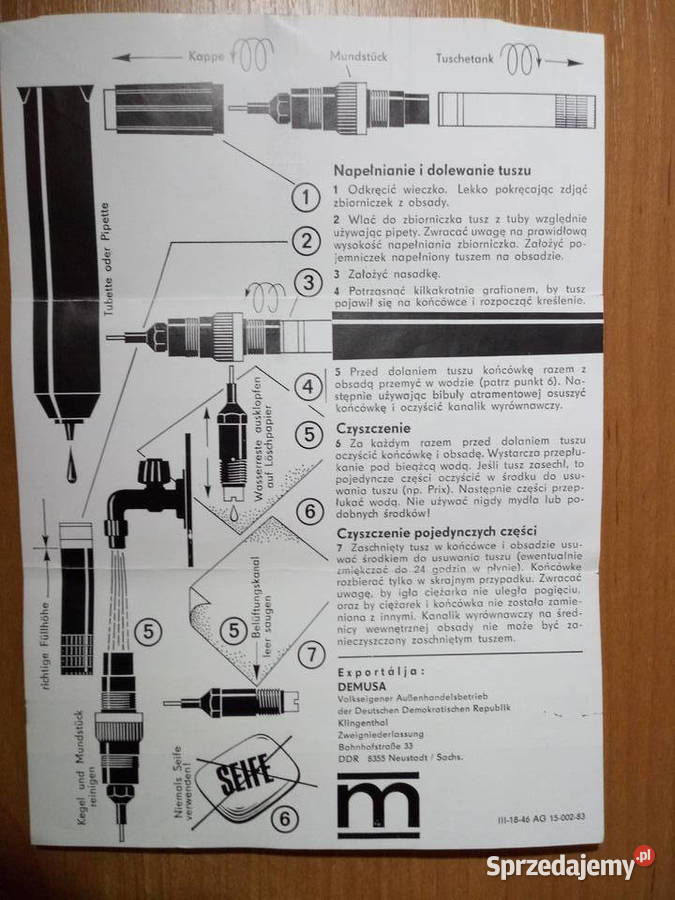 Przyrząd Do Kreślenia Linii Tuszem