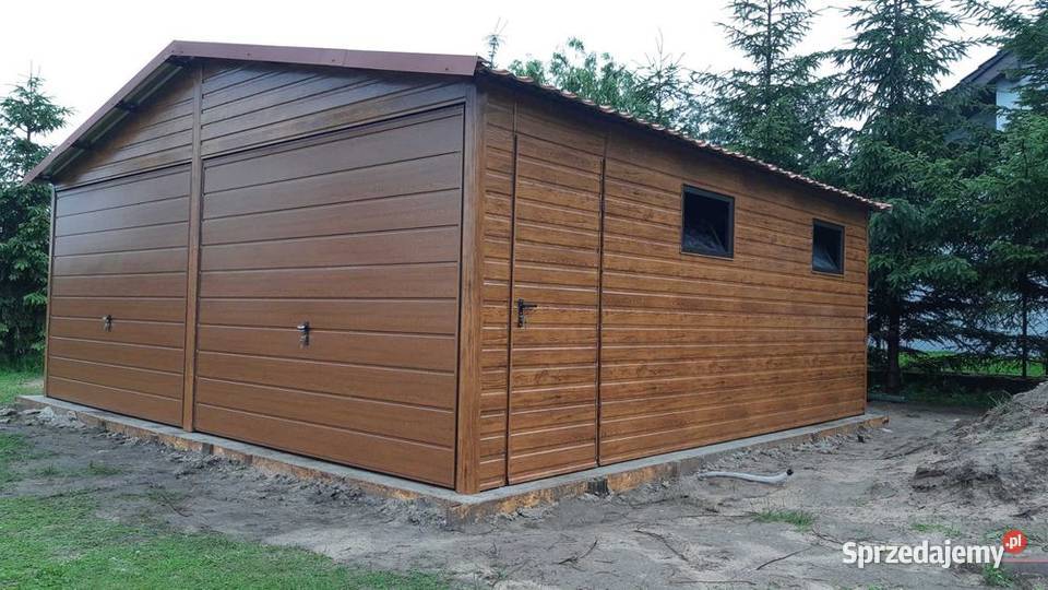 Garaż Blaszany DREWNOPODOBNY 8x6m Wiaty Romstal Rumia
