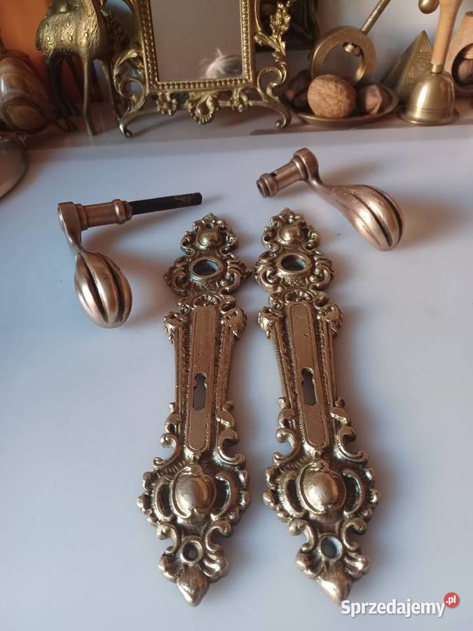 Mosiężne pałacowe klamki i szyldy Poznań