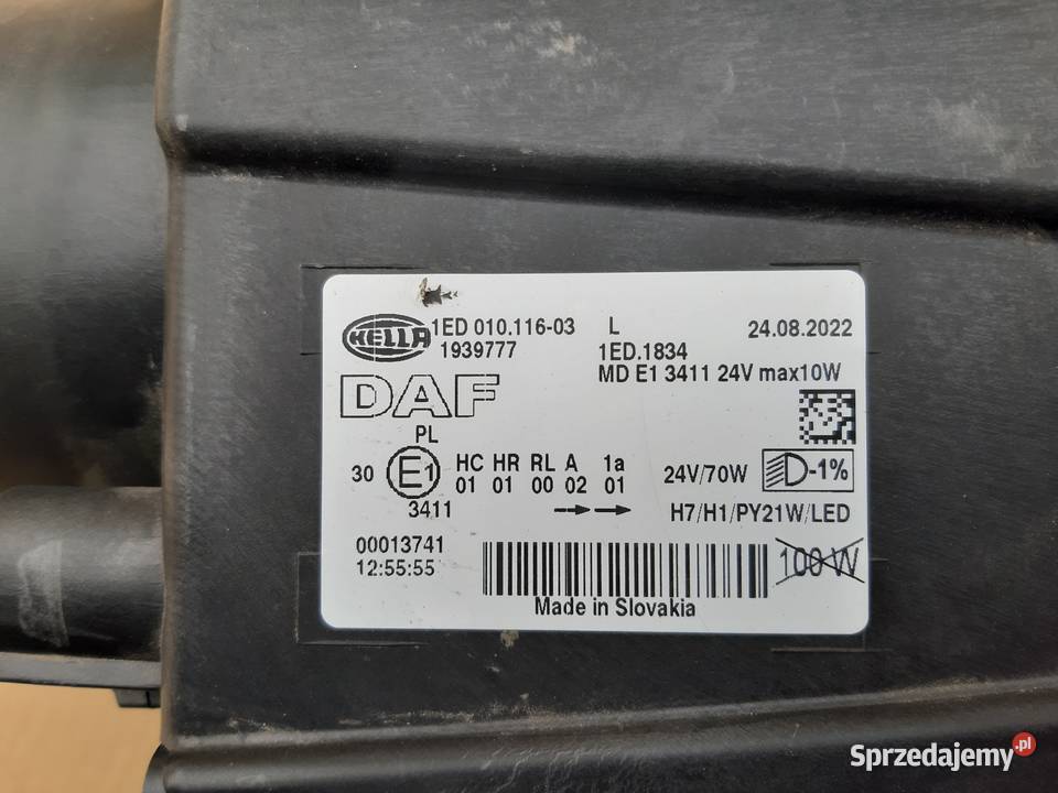 DAF XF 106 REFLEKTOR LEWY H7 LAMPA LED 1939777 Lampy przednie lubuskie Trzciel