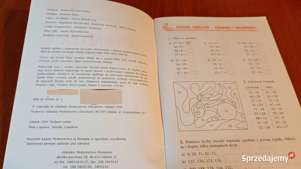 Matematyka 4 Liczby naturalne zeszyt Wojtan pomorskie