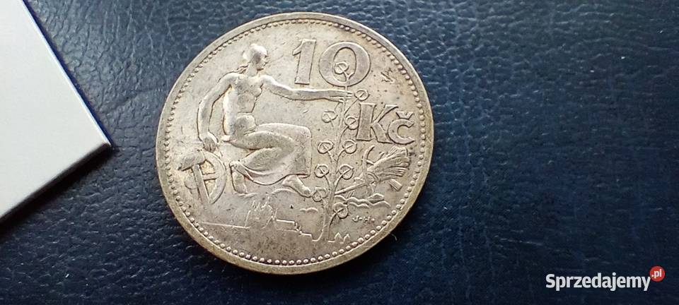 Stare monety 10 koron 1932 Czechosłowacja srebro Numizmatyka Lesko