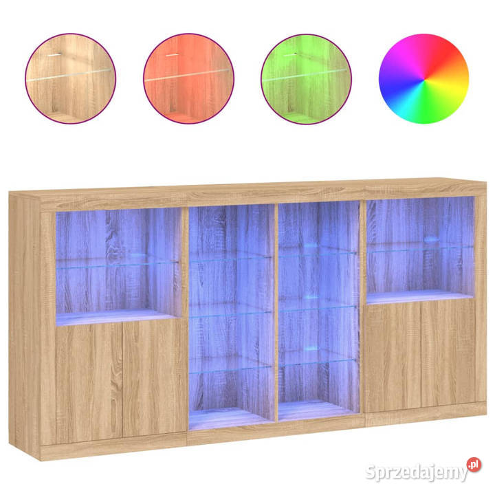 Szafka z oświetleniem LED dąb sonoma 202x37x100 Pozostałe Warszawa