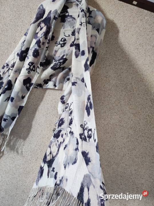 piękny szeroki długi kaszmirowy szal chusta Kielce