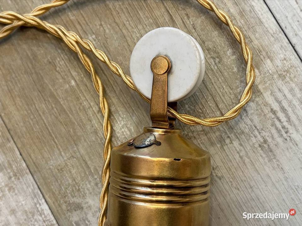 Orginalna stara lampa wisząca z przeciwwagą i Chudów