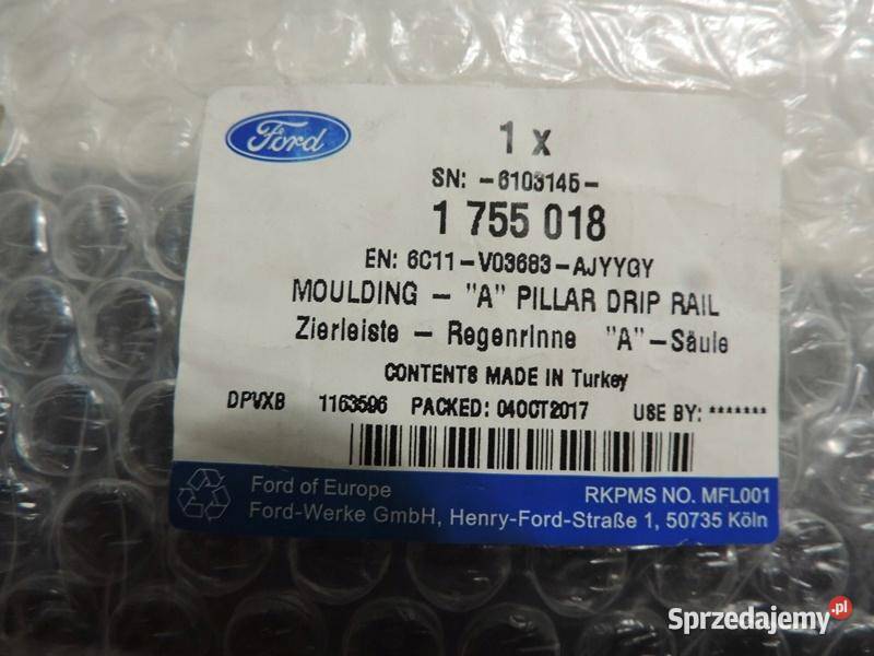 LISTWA LEWA SZYBY PRZEDNIEJ FORD TRANSIT 0614 osobowe kujawsko-pomorskie