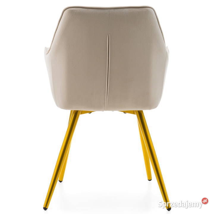 Beżowe Krzesło Vasto Złote Nogi Wysyłka 24H 87cm wielkopolskie