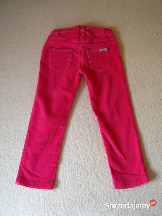Urocze spodnie dziewczęce różowy sztruks Brzegi