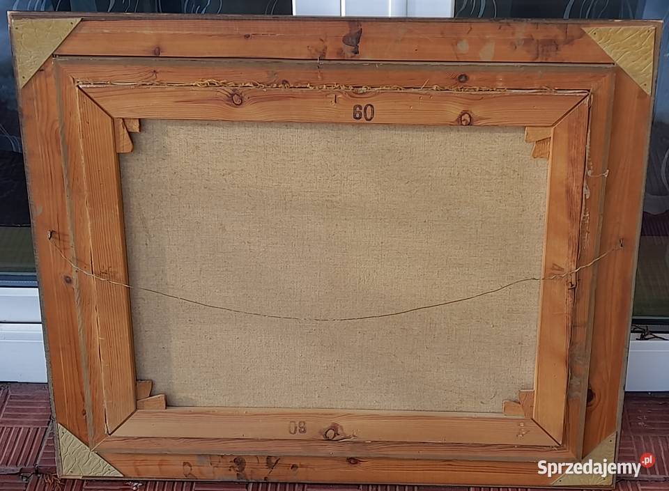 Pejzaż z widokiem na góry piękny obraz olejny Iłża