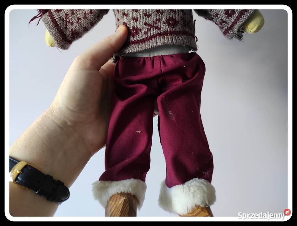 Kolekcjonerska lalka chłopiec drewniane nogi 35 Płock