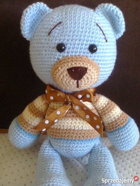 Szydełkowy MIś Aki Teddy Bear Tkanina  pomorskie Gdynia