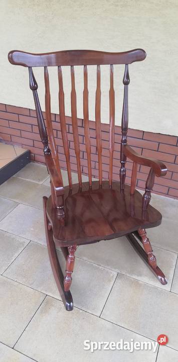 Fotel drewniany bujany na biegunach bujak Garwolin