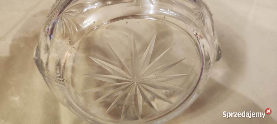 Stary koszyczek kryształowy rzeźbiony Wrocław