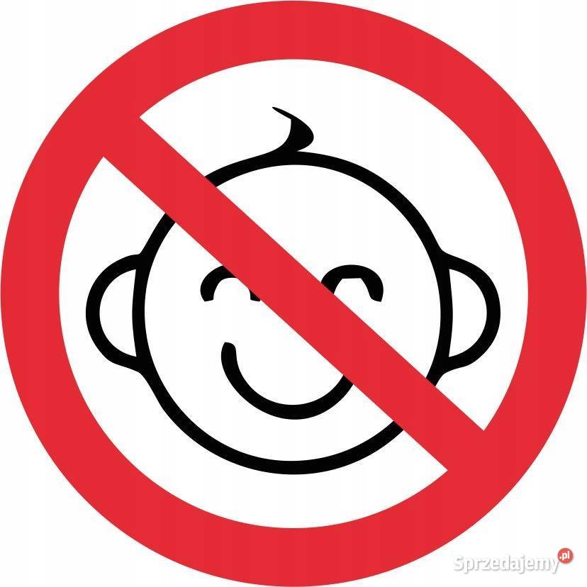 Naklejka ostrzegawcza BHP zakaz dzieci Biuro Kamionna