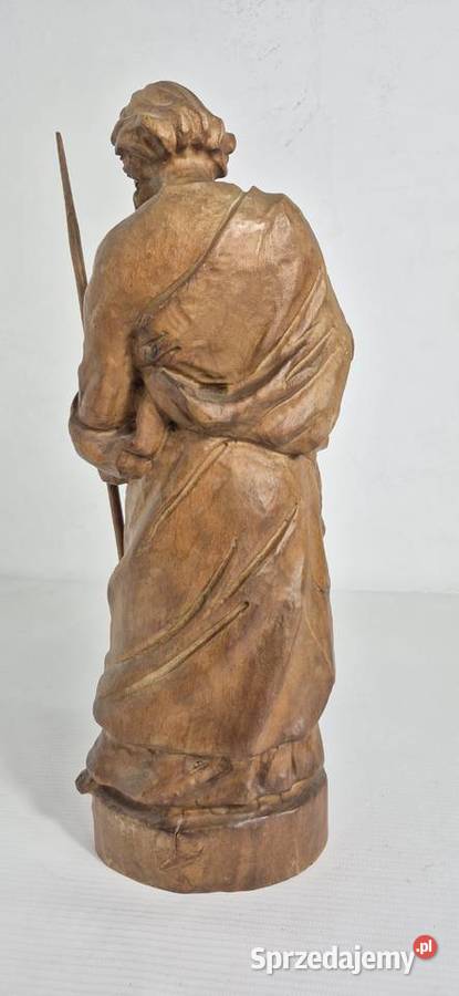 Stara rzeźba drewniana Św Józef z lampionem i Biłgoraj