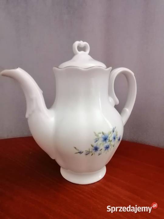 Dzbanek porcelanowy niebieskie kwiaty Karolina