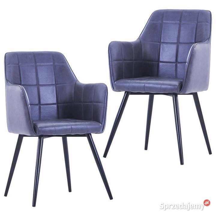 vidaXL Krzesła stołowe, 2 szt., szare, sztuczna skóra 287826