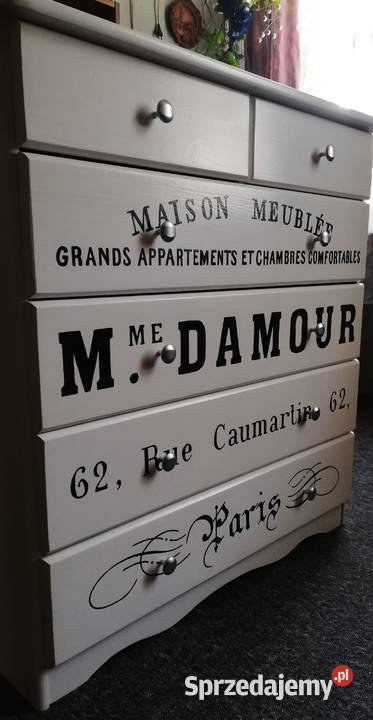 Komoda sosnowa biała renowacji styl vintage Komody Szczecin