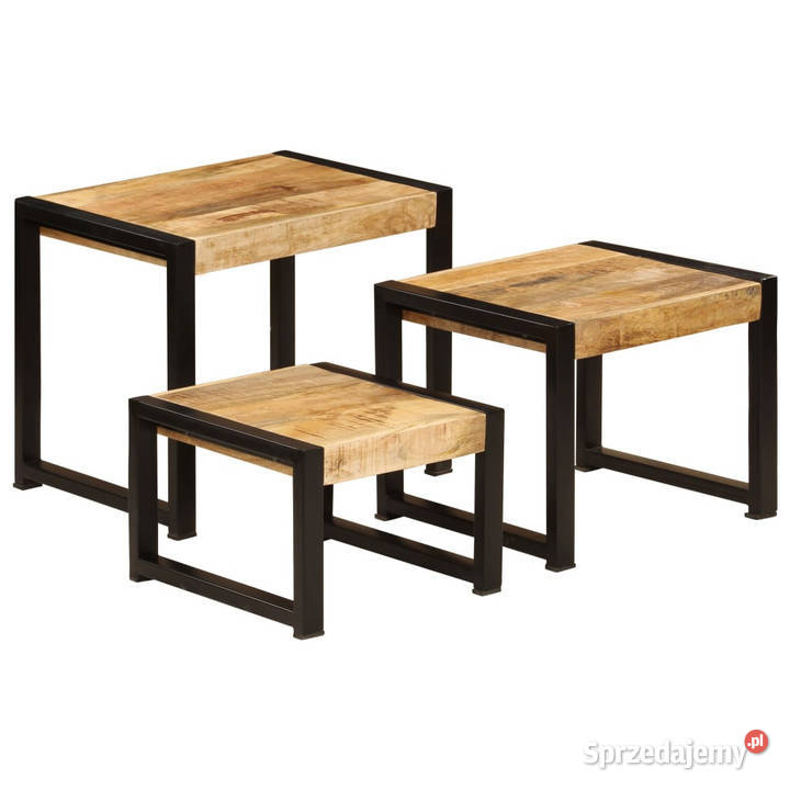 Stoliki wsuwane pod siebie 3 lite drewno mango Warszawa