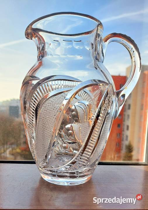 Piękny dzbanek kryształowy PRL dolnośląskie Wrocław
